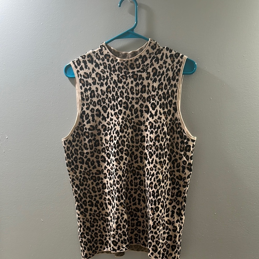 Black and Brown Fitted Sleeveless Muscle Tee